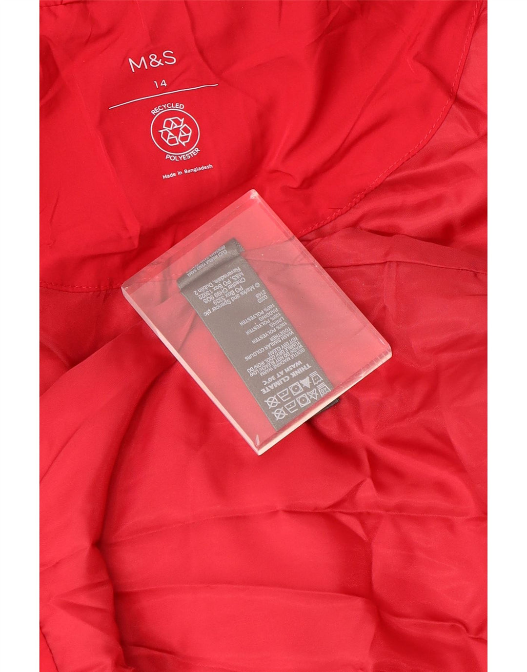 Marks & Spencer Damen Wattierter Mantel UK 14 Large Rot Polyester