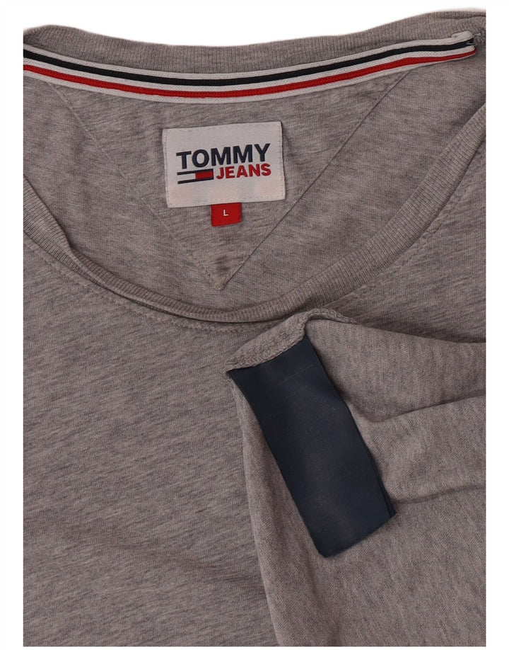 Tommy Hilfiger Herren T-Shirt Top Large Grau Baumwolle