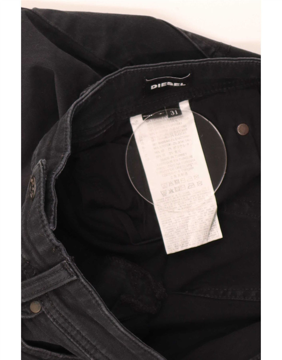 Diesel Damen Slim Jeans W31 L30 Schwarze Baumwolle