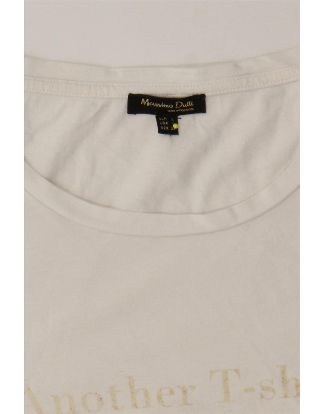 MASSIMO DUTTI Womens Graphic T-Shirt Top UK 16 Large Off White Vintage Massimo Dutti and Second-Hand Massimo Dutti from Messina Hembry 