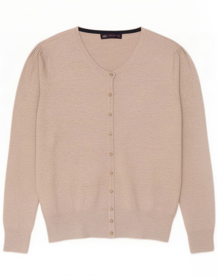 Marks & Spencer Damen Strickjacke Pullover UK 14 Mittelgrau