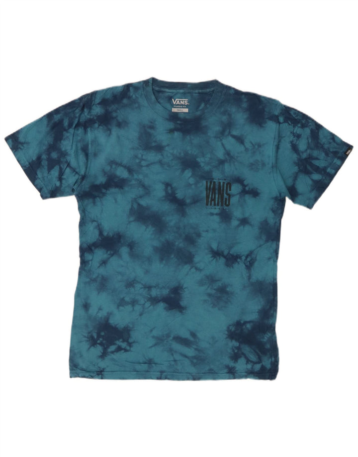 VANS Herren T-Shirt mit klassischer Passform, Grafik, Größe S, Blau, Batik-Baumwolle