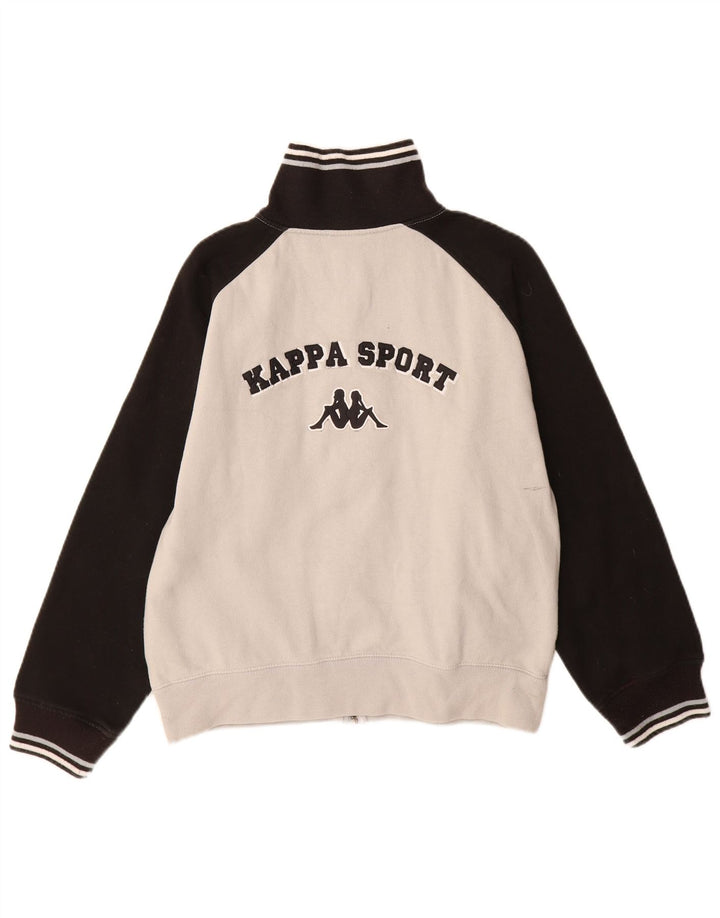 Kappa Herren-Trainingsanzugoberteil mit Grafik, Größe S, Grau, Colourblock-Baumwolle