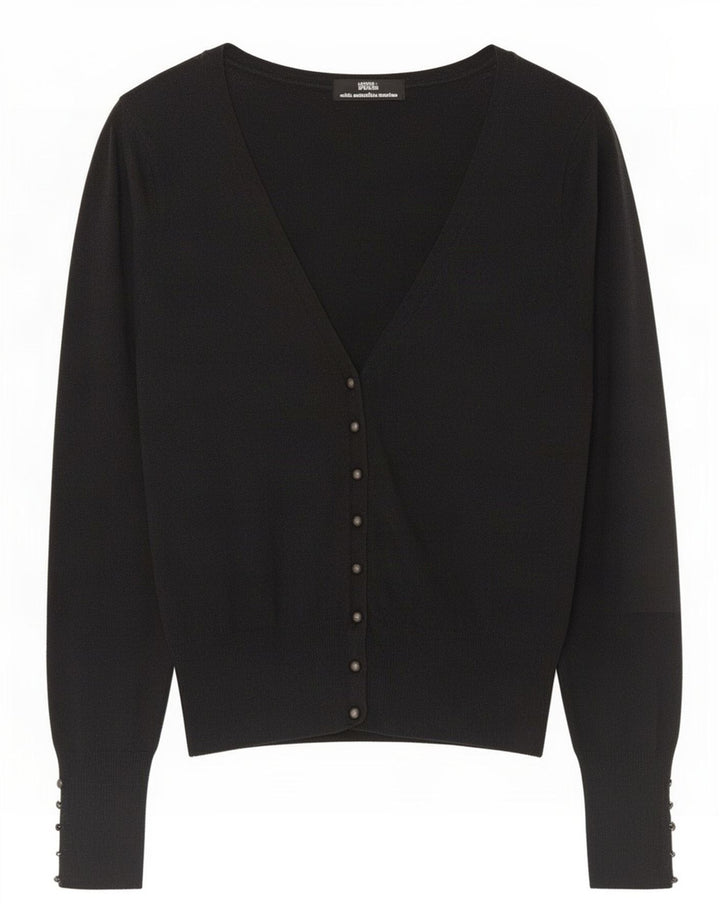 Marks & Spencer Damen-Cardigan-Pullover UK 10 Small Graue Merinowolle