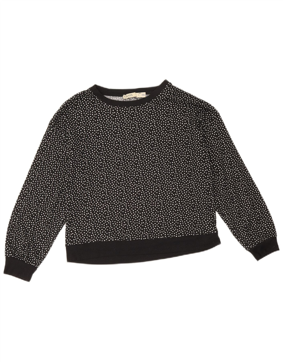 Oasis Crop-Oversize-Sweatshirt für Damen, Gr. 10, Größe S, Schwarz, gepunktet