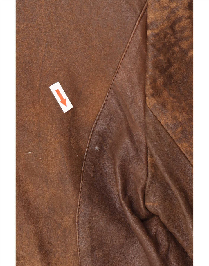Vintage Damen 1-Knopf-Blazerjacke EU 38 Mittelbrauner Farbblock