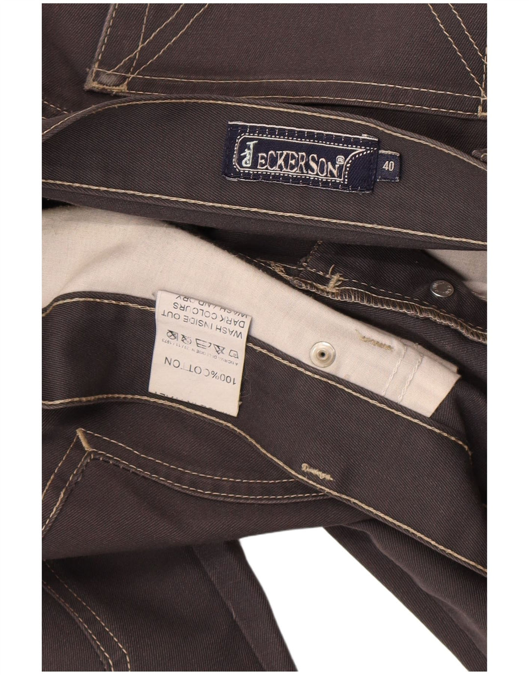Jeckerson Herren Straight Jeans W40 L30 Graue Baumwolle