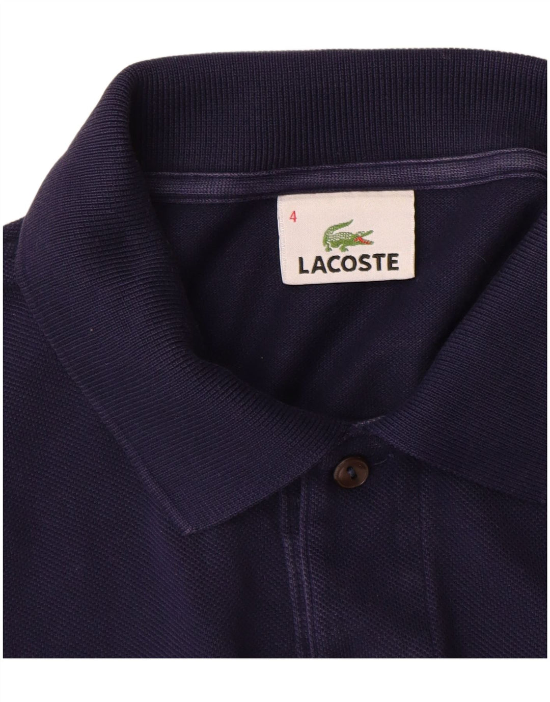 LACOSTE Herren-Langarm-Poloshirt, Größe 4, mittelgroß, marineblau, Baumwolle