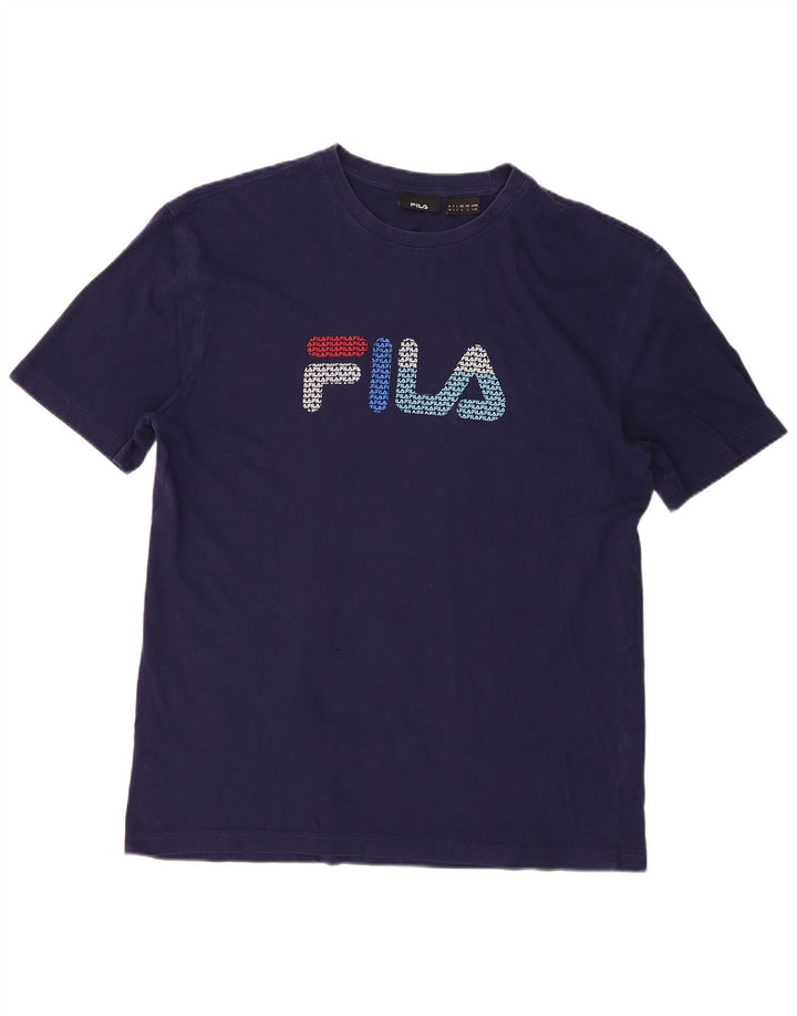 Fila Herren-T-Shirt mit Grafik, groß, marineblau, Baumwolle