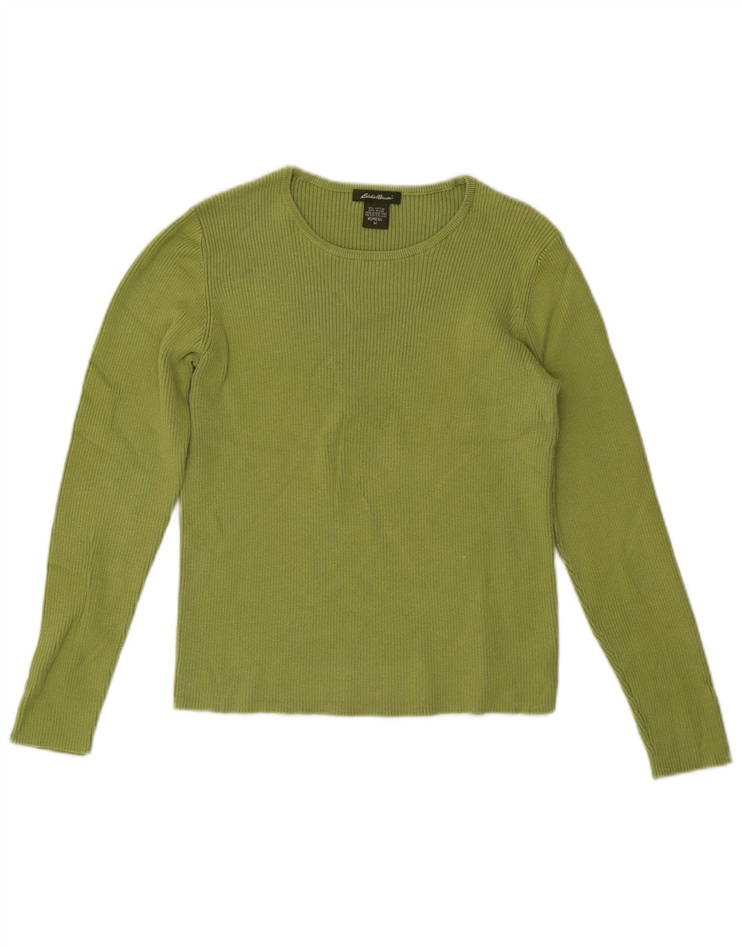 Eddie Bauer Damen Crop Top Langarm UK 12 Mittelgrüne Baumwolle