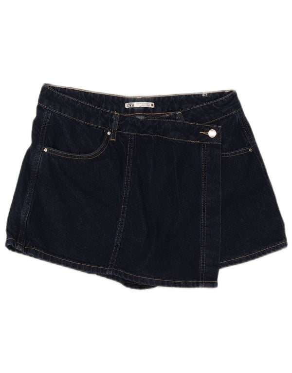 Zara Damen Jeansshorts Medium W28 Marineblaue Baumwolle