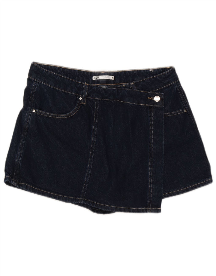 Zara Damen Jeansshorts Medium W28 Marineblaue Baumwolle
