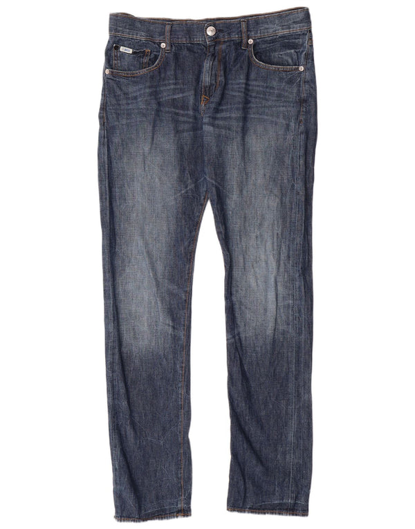 RIFLE Mens Straight Jeans W32 L33 Blue Cotton