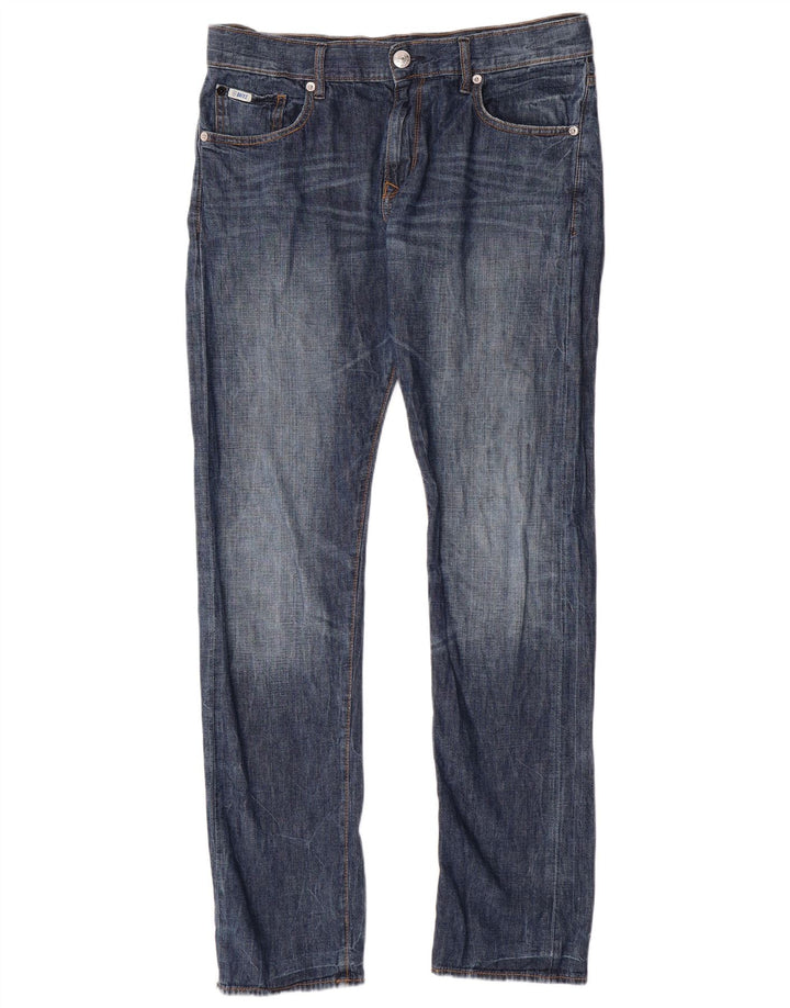 RIFLE Herren Straight Jeans W32 L33 Blaue Baumwolle