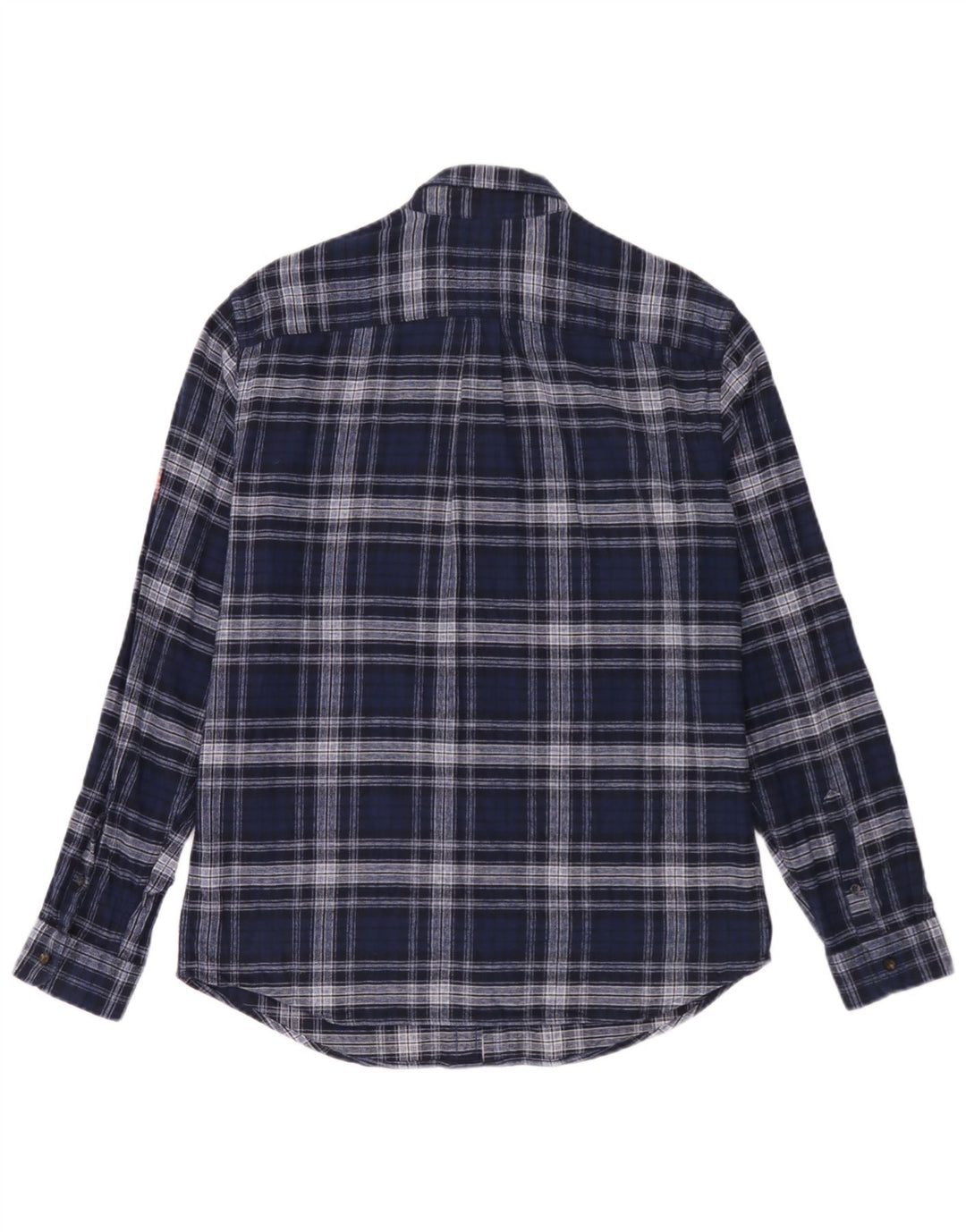 Marks & Spencer Herren-Flanellhemd mit normaler Passform, Mittelblau kariert