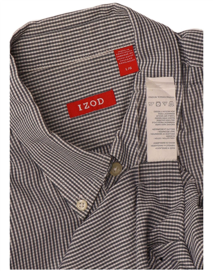 IZOD Herrenhemd, groß, graue Gingham-Baumwolle