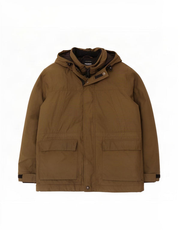 Marks & Spencer Herren-Windjacke mit Kapuze, UK 40, Größe L, Khaki, Baumwolle