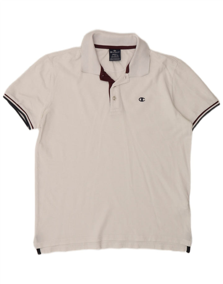 Champion Herren-Kurzarm-Poloshirt, Größe S, weiße Baumwolle