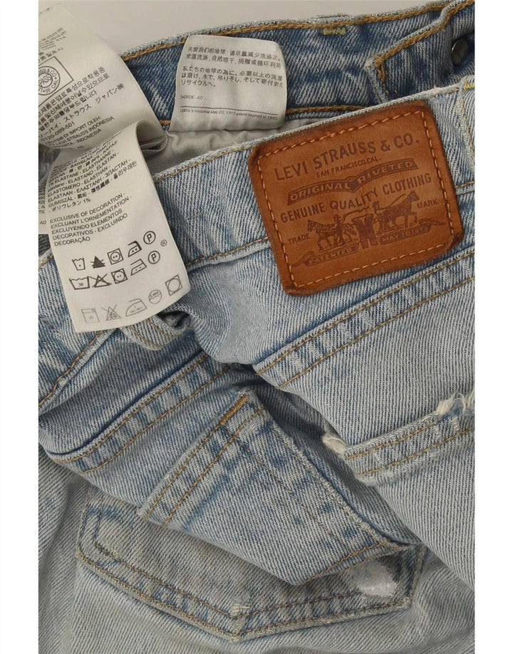 Levi's Damen Ribcage Distressed Straight Jeans W27 L29 Blaue Baumwolle