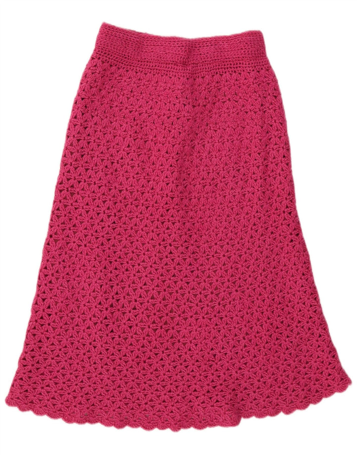 Vintage Damen Strick-A-Linien-Rock W28 Mittelrosa
