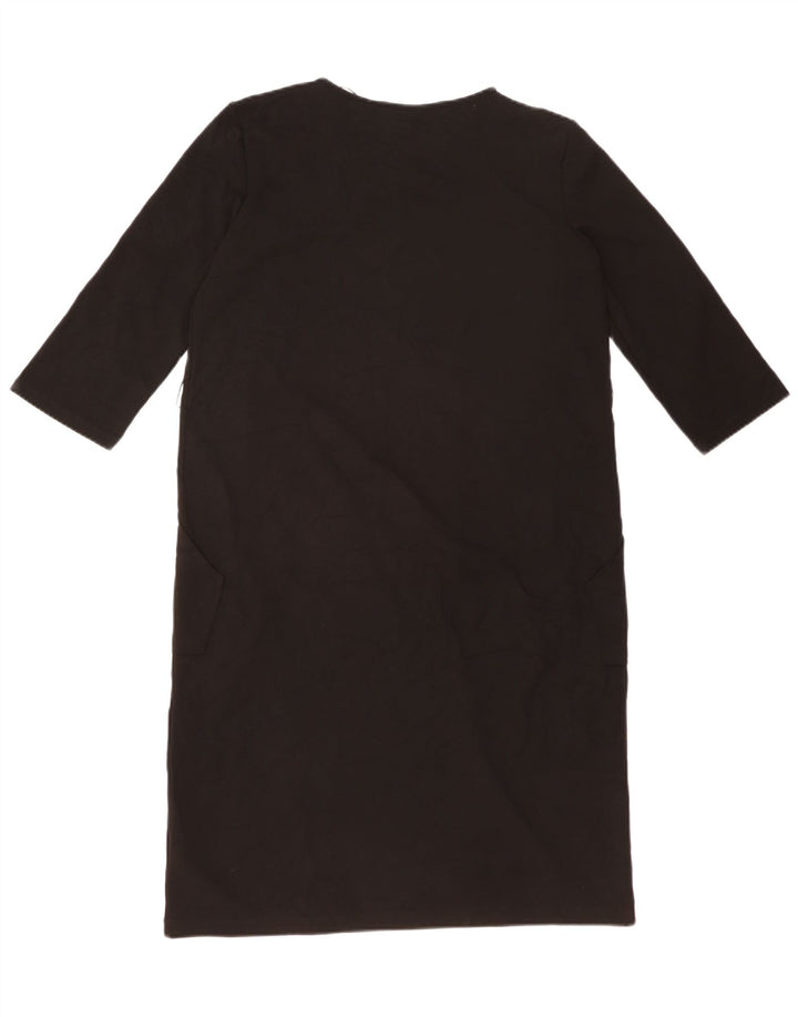 ZARA Damen Etuikleid mit 3/4-Ärmeln, Gr. 44, Schwarz, Polyester