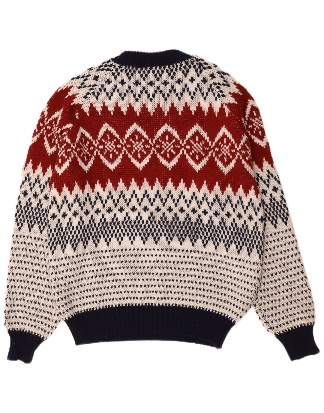 Vintage Herren Pullover mit Rundhalsausschnitt, groß, mehrfarbig, Fair Isle