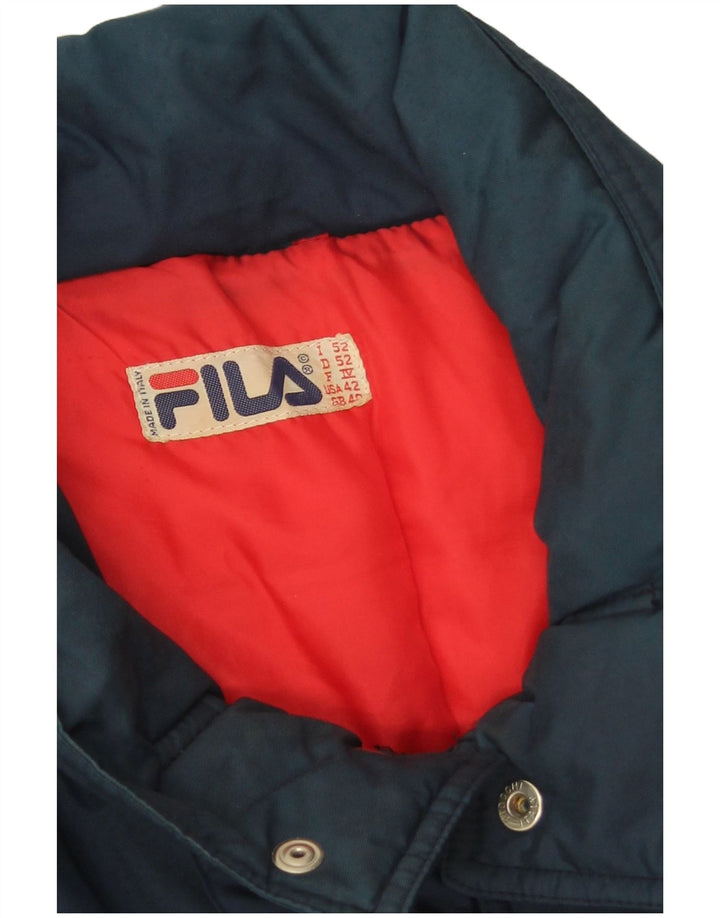 Fila Herren Wattierte Jacke IT 52 XL Marineblau Colourblock Polyamid