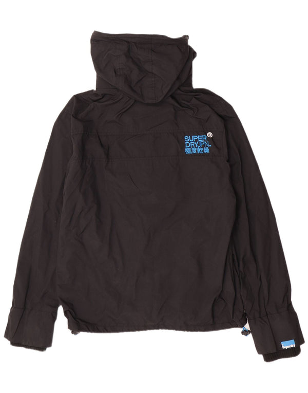 Superdry Herren Windcheater Kapuzen-Regenjacke UK 40 Large Schwarz Colourblock