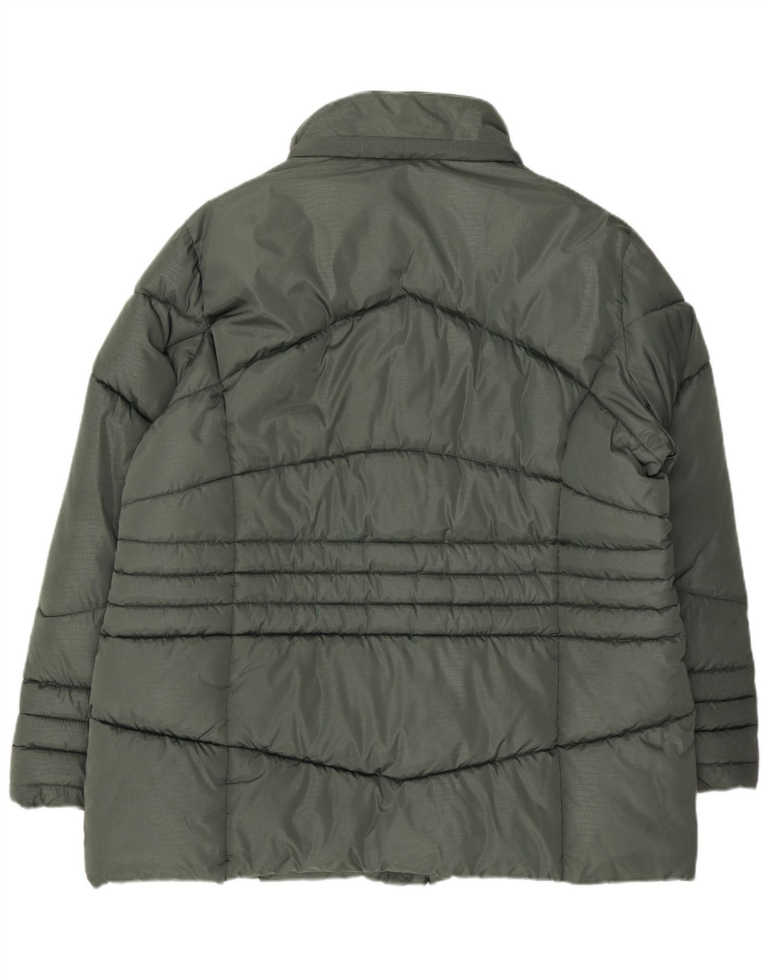 Vintage Damen Wattierte Jacke IT 55 3XL Grün Polyester