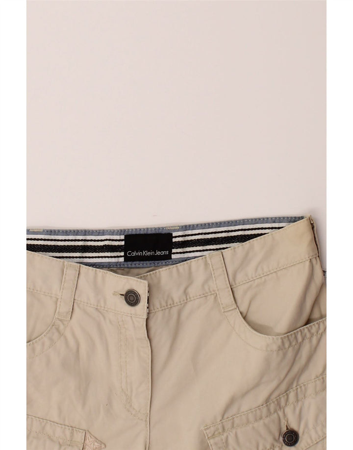 CALVIN KLEIN Womens Cargo Shorts W27 Small  Beige Cotton Vintage Calvin Klein and Second-Hand Calvin Klein from Messina Hembry 