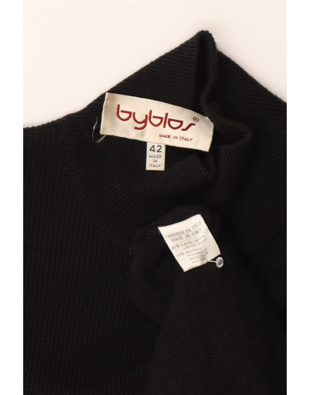 Byblos Damen Langarm-Pulloverkleid IT 42 Mittelschwarze Wolle