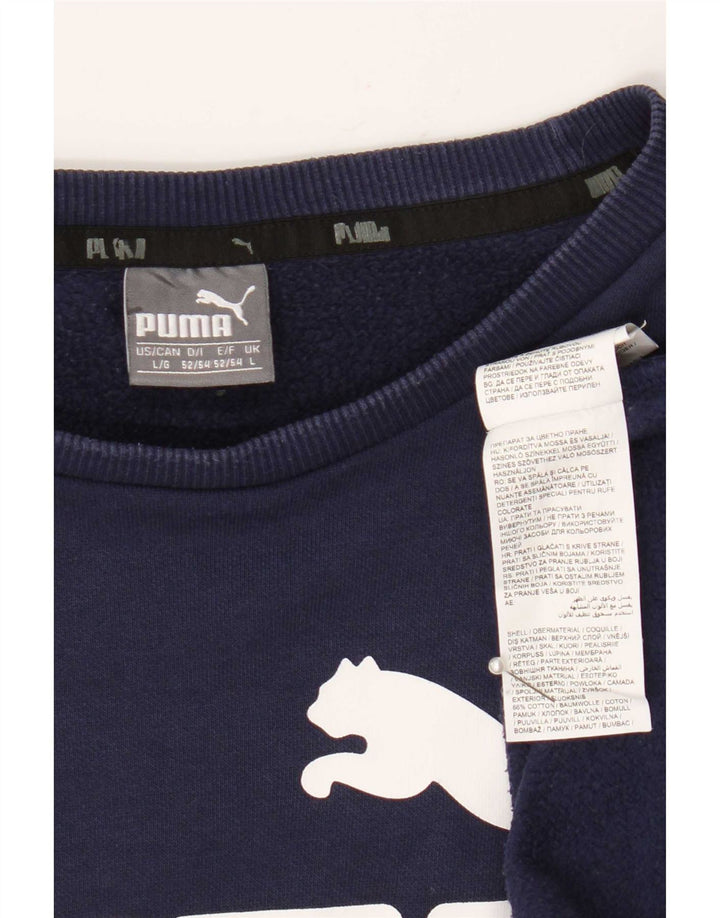 Puma Herren Grafik-Sweatshirt-Pullover, groß, marineblau, Baumwolle