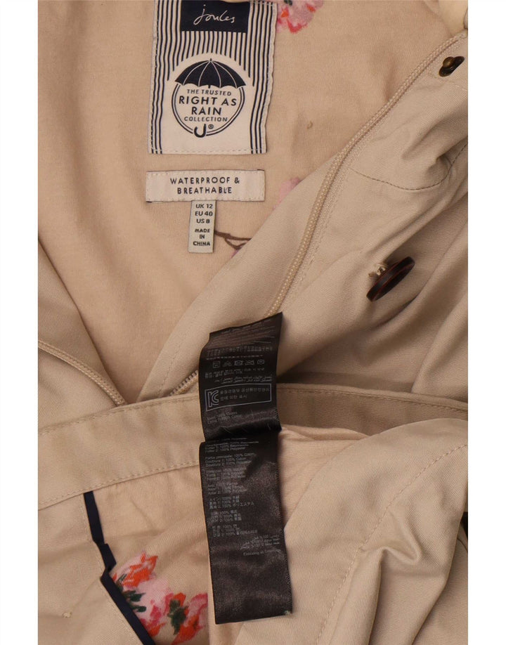 Joules Damen-Regenjacke mit Kapuze, UK 12, mittelbeige Baumwolle
