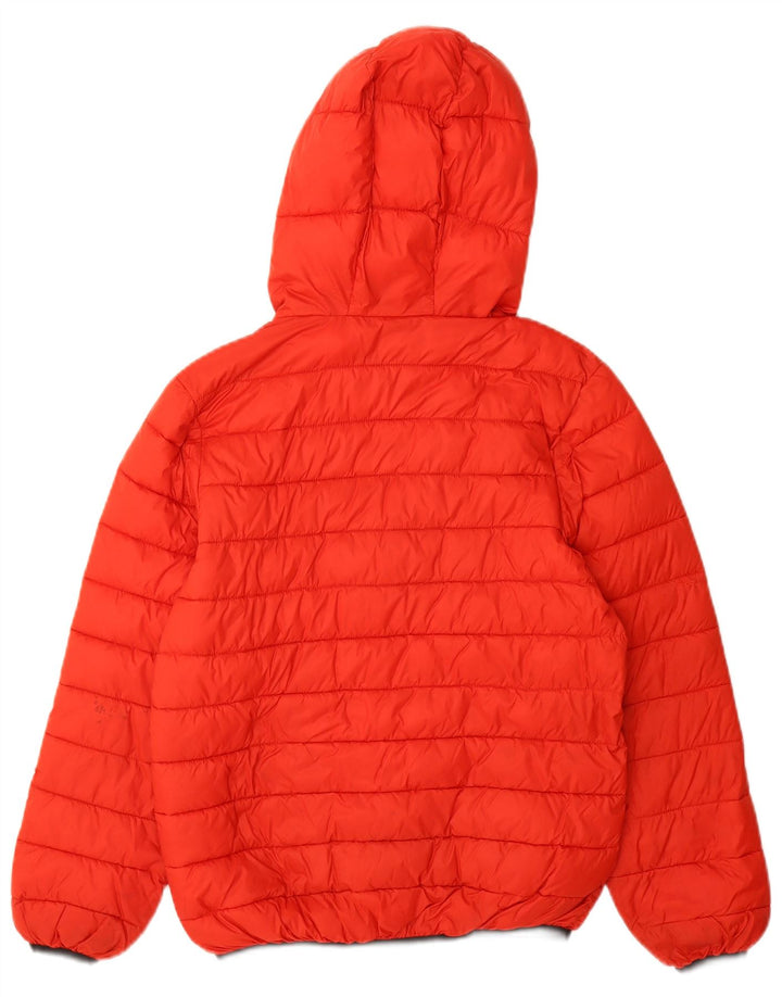 Benetton Wattierte Jungenjacke mit Kapuze, 10–11 Jahre, rotes Polyamid