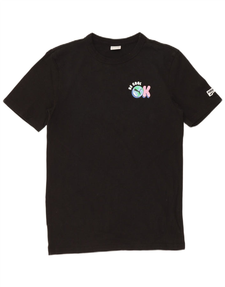 PUMA Herren Grafik T-Shirt Top XS Schwarz Baumwolle