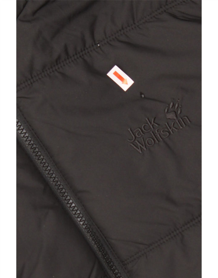 JACK WOLFSKIN Wattierte Herrenjacke mit Kapuze, UK 40, Mittelschwarz, Polyester