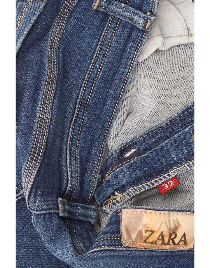 Zara Damen Straight Jeans W32 L25 Blau