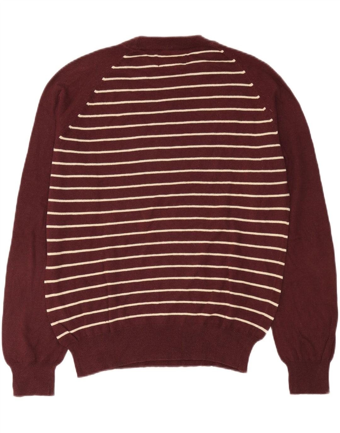 Foot Locker Herren-Pullover mit Rundhalsausschnitt, mittlerer Burgunderrot gestreift