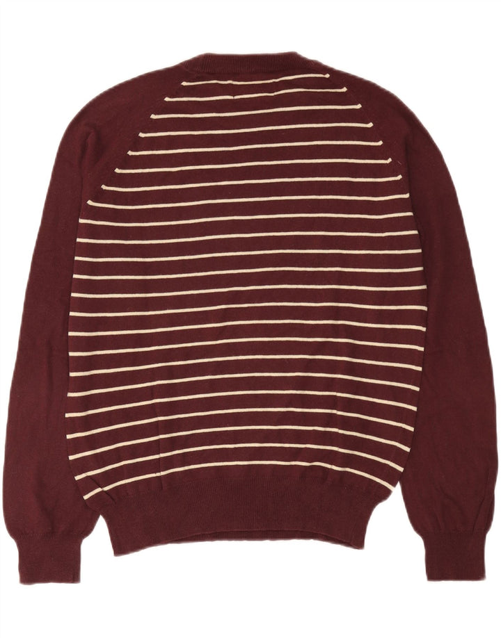 Foot Locker Herren-Pullover mit Rundhalsausschnitt, mittlerer Burgunderrot gestreift