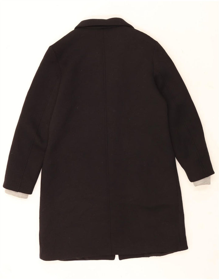 Zara Damen Mantel UK 14 Medium Schwarz Polyester
