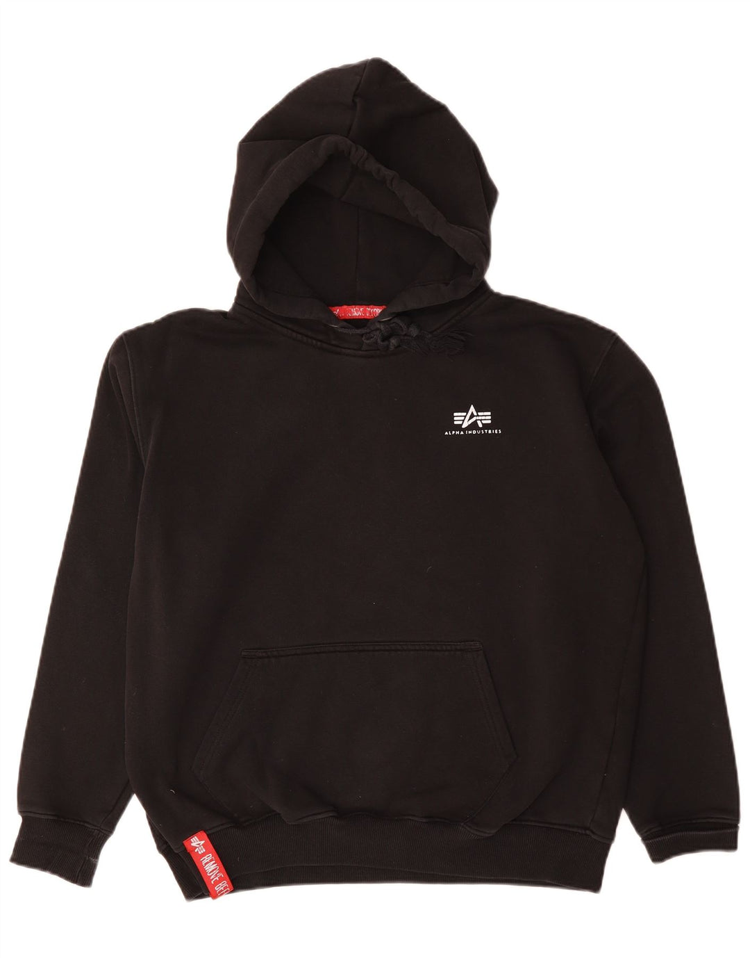 Alpha Industries Herren-Kapuzenpullover, groß, aus schwarzer Baumwolle