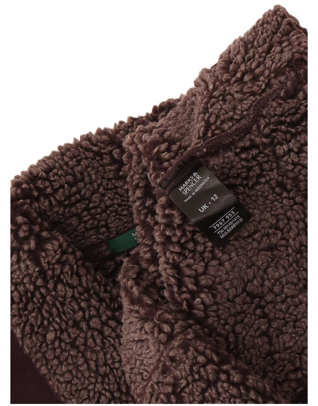Marks & Spencer Sherpa-Gilet für Damen, UK 12, mittleres Burgunderrot, Polyester