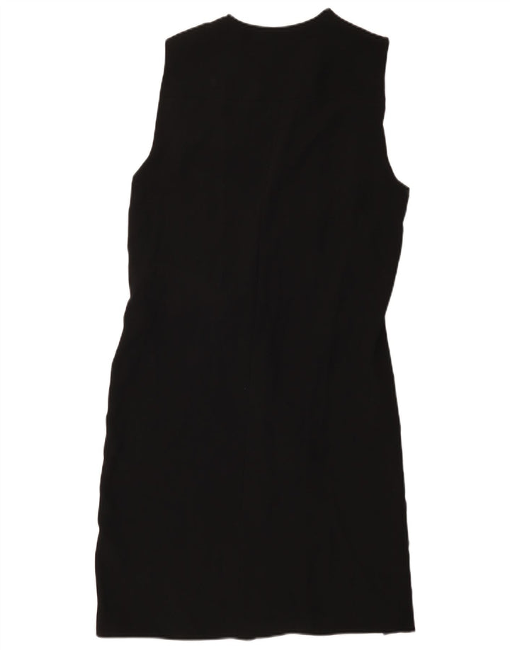 Zara Damen Ärmelloses Wickelkleid UK 14 Medium Schwarz