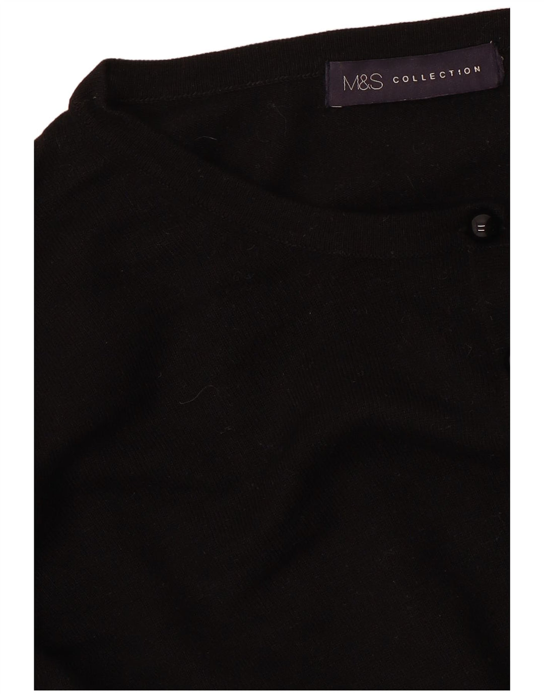 MARKS & SPENCER Damen Crop Cardigan Pullover UK 14 Medium Schwarz