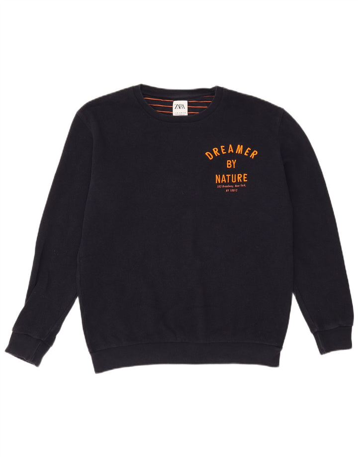 Zara Herren Sweatshirt Pullover Medium Marineblau