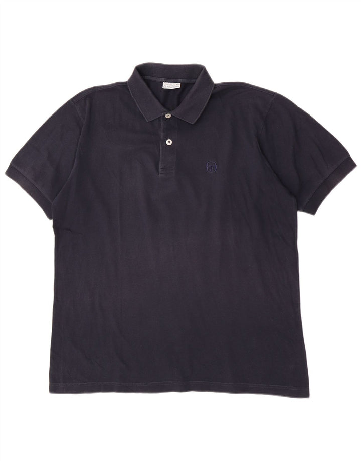 Sergio Tacchini Herren-Poloshirt, große marineblaue Baumwolle