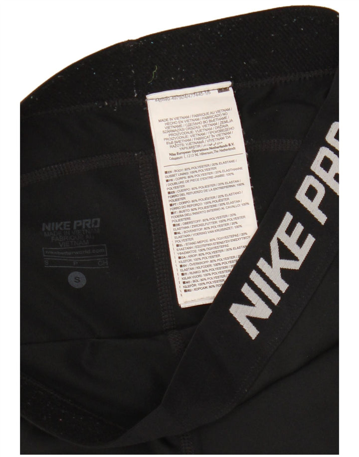 Nike Damen Capri Graphic Trainingshose UK 10 Small Schwarz Polyester