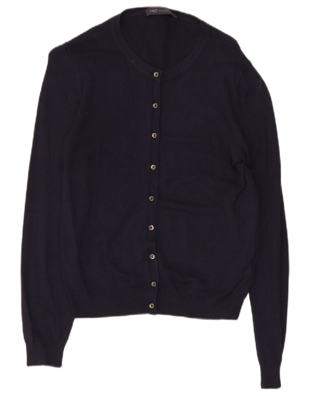 Marks & Spencer Damen-Strickjacke, Gr. 8, Marineblau, Viskose