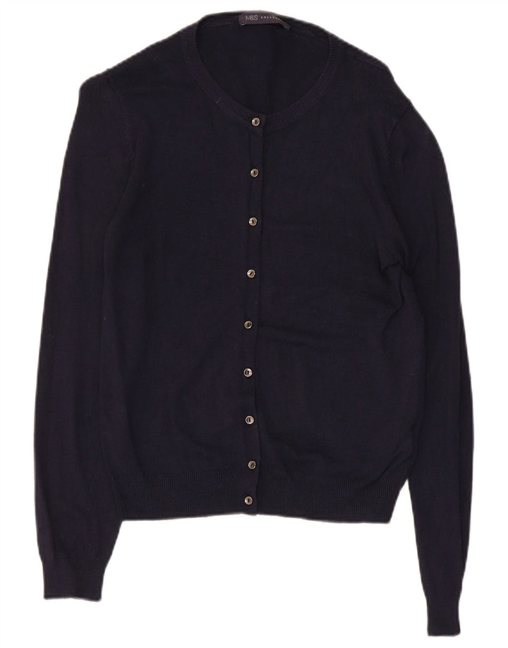 Marks & Spencer Damen-Strickjacke, Gr. 8, Marineblau, Viskose