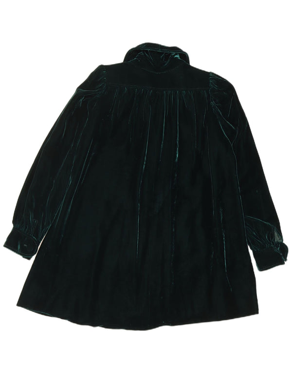 Vintage Damen Samtmantel UK 14 Mittelgrün